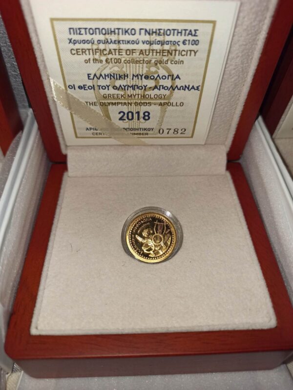 Ελλάδα 100 Ευρώ 2018 Απόλλων Χρυσό PROOF, Αγορά νομισμάτων, Πώληση νομισμάτων, Αξιολόγηση νομισμάτων, Χρυσά νομίσματα, Ασημένια νομίσματα, Συλλεκτικά νομίσματα, Παγκόσμια νομίσματα, Ελληνικά νομίσματα, Νομίσματα Euro, Αγορά χρυσού, Πώληση χρυσού, Αγορά ασημιού, Πώληση ασημιού, Επενδύσεις σε νομίσματα, Επενδύσεις σε χρυσό και ασήμι, Κατάλογος νομισμάτων, Συλλογή νομισμάτων, Αξεσουάρ για νομίσματα, Συλλεκτικά χαρτονομίσματα, Ανταλλαγή νομισμάτων, eurodrachma.gr