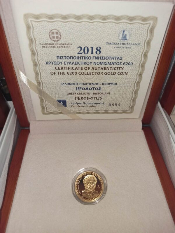 Ελλάδα 200 Ευρώ 2018 Ηρόδοτος Χρυσό PROOF, Αγορά νομισμάτων, Πώληση νομισμάτων, Αξιολόγηση νομισμάτων, Χρυσά νομίσματα, Ασημένια νομίσματα, Συλλεκτικά νομίσματα, Παγκόσμια νομίσματα, Ελληνικά νομίσματα, Νομίσματα Euro, Αγορά χρυσού, Πώληση χρυσού, Αγορά ασημιού, Πώληση ασημιού, Επενδύσεις σε νομίσματα, Επενδύσεις σε χρυσό και ασήμι, Κατάλογος νομισμάτων, Συλλογή νομισμάτων, Αξεσουάρ για νομίσματα, Συλλεκτικά χαρτονομίσματα, Ανταλλαγή νομισμάτων, eurodrachma.gr